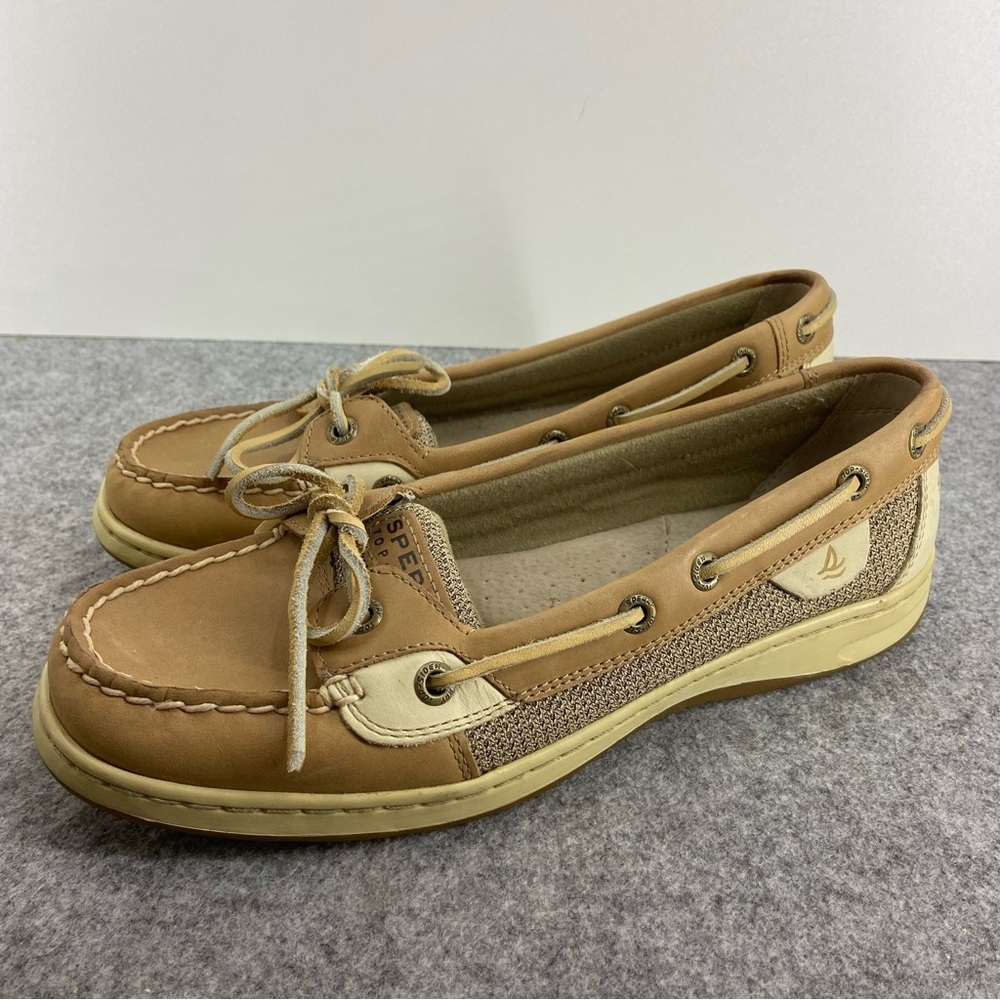 Sperry Angelfish Boat Shoe Loafer Flats Linen Oat Color Women’s Size 7.5M